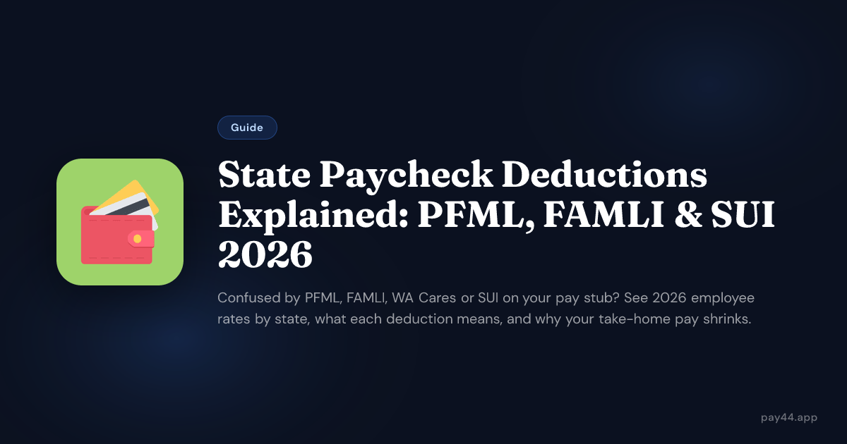 State Paycheck Deductions Explained: PFML, FAMLI & SUI 2026 — Pay44